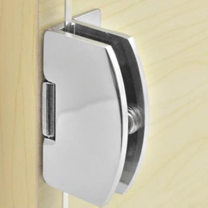 Bisagra de puerta de cristal de aleación de zinc para armarios de vidrio templado de 5-8 mm - abrazadera de puerta de armario sin apertura, herrajes para muebles (plata)
