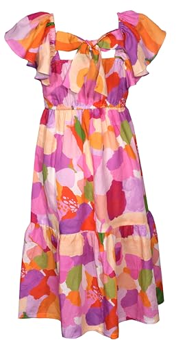 Bonnie Jean Girls Size 7-16 Colorful Ruffle Sleeve Maxi Dress3