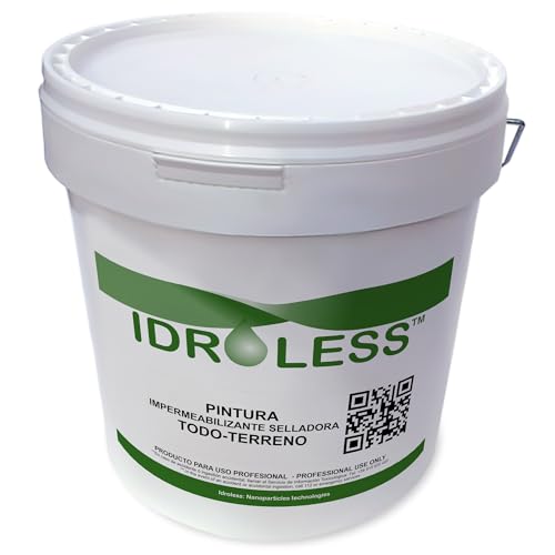 Idroless Pintura Impermeabilizante Selladora Todoterreno (4 kg - Teja) - Agarre en cualquier superficie, incluso húmedas. Repara humedades, grietas y fisuras