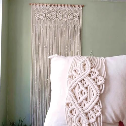 Rideaux muraux en macramé, rideau de porte tissé à la main pour séparateur de pièce, décoration bohème pour chambre à coucher, salon