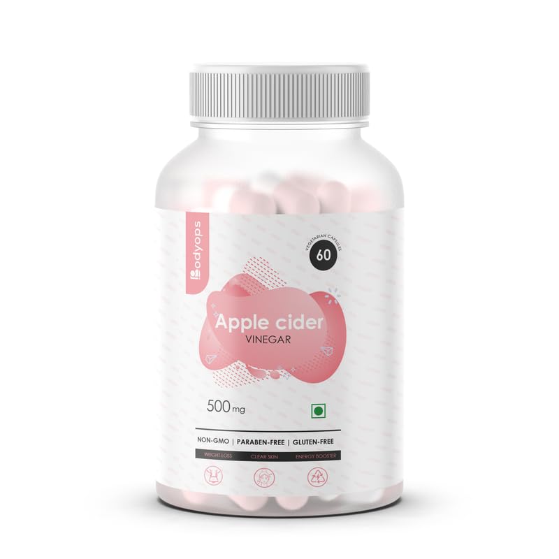 Bodyops Apple Cider Vinegar Capsules | Apple Cider Vinegar 500mg Supplement | Supports Weight Management, Detoxification, and Digestive Health | Natural Wellness Supplement 60 Capsules (Pack of 1) (B0DG4B2VP4) Amazon Price History, Amazon Price Tracker