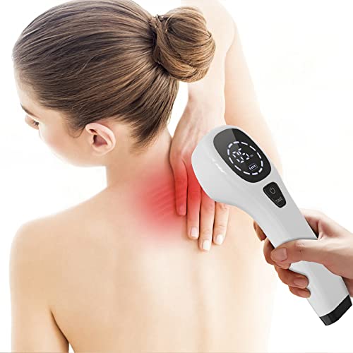 Jitesy Appareil de thérapie de lumière rouge, anti-douleur portable pour lumière infrarouge, appareil laser froid équipé de lunettes avec sondes 650 nm 808 nm pour douleurs musculaires genoux arrière Cover