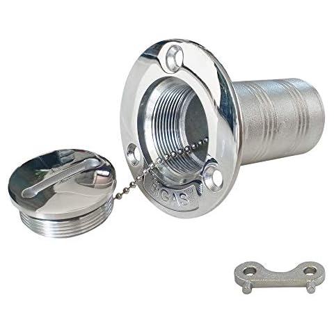NRC&XRC New Casting 2"(50mm) Boat Gas Deck Fill/Filler with Key Cap Marine Grade316 SS Hardware for Boat Yacht Caravan,RV Cover