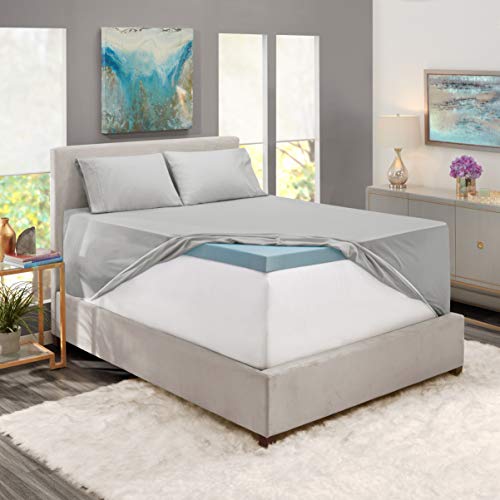 Image of Nestl Twin Bed Sheet Set - Light Grey - 3-Piece Extra Deep Pocket | Instantly Soft, Night-One Ready (No Wash Required). Fits Extra Deep Pockets up to 24 Inches, 360-Degree Elastic Grip