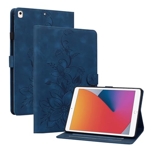 Étui iPad 6e génération bleu avec veille automatique et support stylet 9.7