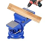 Morsa da Banco Professionale con Base Girevole 360 Gradi, Ganascia 100 mm, per Officina, M...