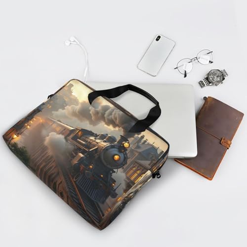 Maletín para laptop con diseño de tren y paisaje miniatura 7