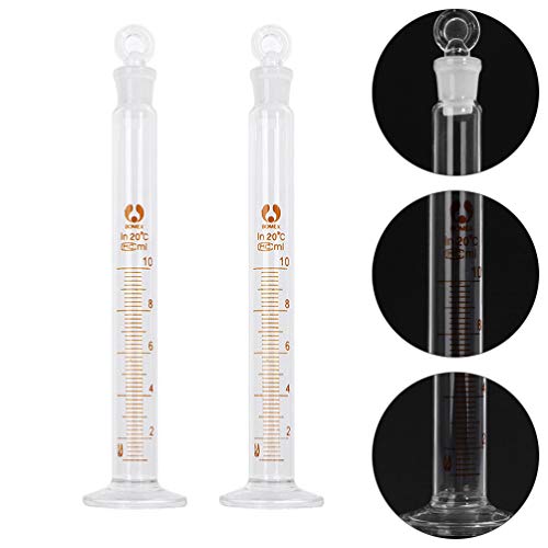 ULTECHNOVO 2Pcs 10Ml Proveta de Vidro Bico Boca Com Rolha de Vidro Material de Laboratório
