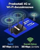 Cudy AC1200 Router bezprzewodowy modem 4G LTE gniazdo na kartę SIM, 1200 Mbps, wymienne anteny komórkowe, interfejs SMA, DDNS, VPN, Cloudflare, LT500D, 2.4 GHz, 5 GHz, dwupasmowy, 1200 Mbit/s czarny