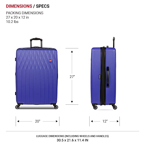SwissGear 8018 Hardside Expandable Luggage with Spinner Wheels, Blue Violet, Checked-Medium 24-Inch, 8018 Hardside Expandable Luggage with Spinner Wheels by SwissGear - Image 5