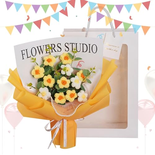 Accessoire de décoration botanique esthétique bouquet fleurs crochet tissé main - 2