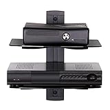 Fenge 2 Tiers Av Shelf Wall Mount Shelf Black Bracket Stand for AV Receiver Component Xbox Cable Boxes Gaming Systems