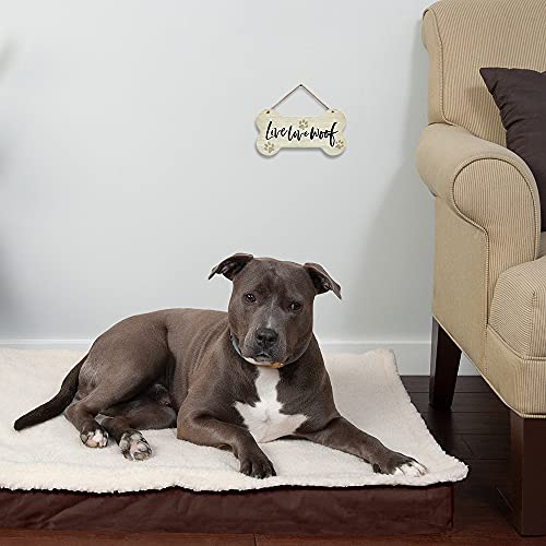 Putuo Decor Funny Dog Sign, Bone Shape Decorative Plaque with Hanging Rope, 8.3x4.3 Inches Gift for Pet Lovers - Live Love Woof - Thumbnail 6