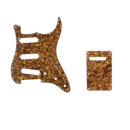 Musiclily Kit Escudo SSS Pickguard Com Tampa Traseira para Guitarra Fender EUA/Mexicana Made Stratoc