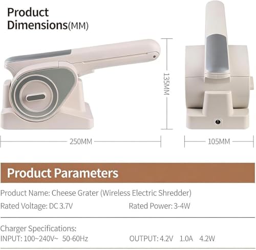 Rallador eléctrico inalámbrico recargable manual miniatura 7
