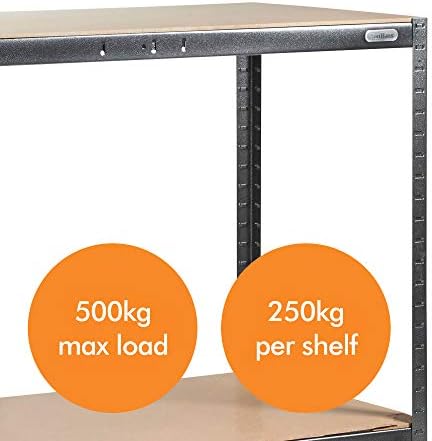 VonHaus Work Bench - Heavy Duty Garage Workbench with Storage for General DIY Tasks - Metal Workshop Bench with 500kg Capacity - Boltless Work Benches for Workshops, Garage and Shed