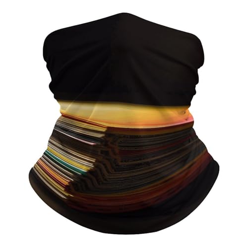 Cubrebocas tipo Neck Gaiter, transpirable, a prueba de viento, bufanda para rostro, papel de colores apilados, máscara para sol, enfriamiento y protección contra polvo, balaclava y bandana para hombre y mujer