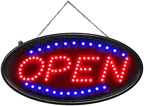 Open LED Sign, Ultra Bright LED Business Open Sign, Advertisement Board High Visibility Electric Display Sign,18.9x8.3inch Two Modes Flashing&Steady Light for Business,Walls,Window,Shop,Bar,Hotel
