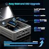 Trycoo Mini PC Gaming AMD Ryzen 5 5600H 8GB RAM DDR4 (hasta 64GB) 256GB SSD | Computadora de escritorio mini 2026 para oficina, hogar y juegos, Doble LAN, Triple pantalla 4K, WiFi 6, BT5.2, Type-C, HDMI, DP 8