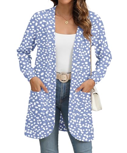 Image of YSYOKOW Cardigan Sweaters for Women Long Sleeve Open Front with Pockets | Long Cardigans for Women Lightweight Soft Casual Dressy Loose Fit Cardigan Sweater with Pockets for Work and Office