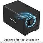 SABRENT Station d'accueil pour disque dur 4 baies, boîtier SSD HDD SATA 2,5 3,5 pouces, boîtier SSD externe + adaptateur secteur, clonage hors ligne, interrupteurs ON/OFF, sans outil, câbles USB de type A et C inclus