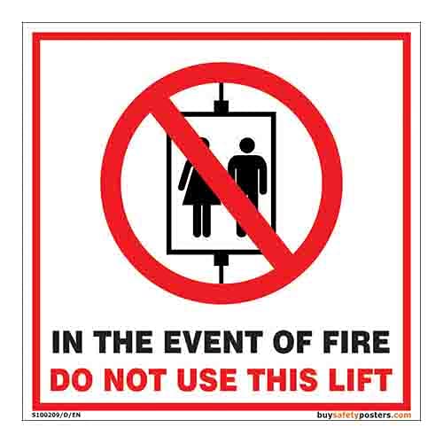 buysafetyposters.com - Do Not Use Lifts In Case Of Fire Safety Sign In English - PVC Sticker - (Square, 8 inch X 8 inch, M... - Review, Price and Buying Guide