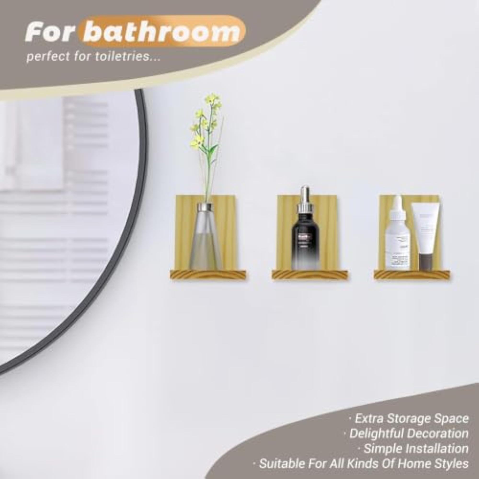 Floating Mini Wall Shelves for Rustic Decor