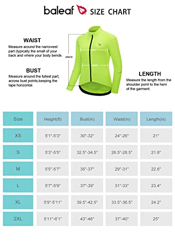 Baleaf Women's Thermal Cycling Jersey Long Sleeve Winter 4 Pockets Bike Fleece Jackets Windproof Cold Weather Fluorescent Yellow M #TOP6