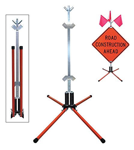 Dicke Safety Products STF18-RGB Twin Flex Sign Stands, 42" Steel Legs with Rigid Brackets