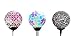 Set of 3 Ball Lights, Solar Mosaic 3.5" Crackle Glass Ball, Multi-color Color Change Garden Stake Yard LED Light