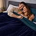 Bedding Aid Waterproof Throw Blanket – Leakproof, Spill-Proof Flannel Blanket for Bed, Couch, Kids & Pets Protection, Reversible Water-Proof Design (Navy Blue & Abyss Green, 40x60)