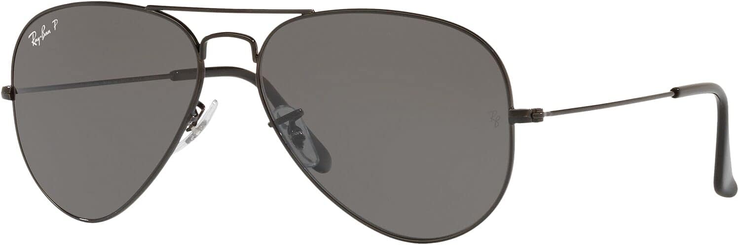 Ray-Ban Unisex RB3025 Classic Polarized Aviator Sunglasses, Black/Polarized Black, 58 mm - Image 2