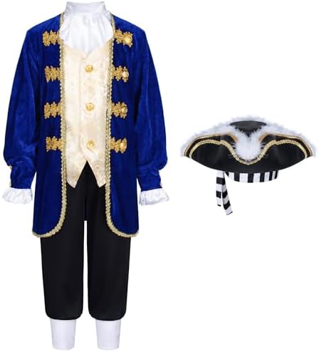 Traje Colonial Para Niño – Pantalones Con Calcetines Blancos Y Hebillas Doradas Para Cosplay De Pirata