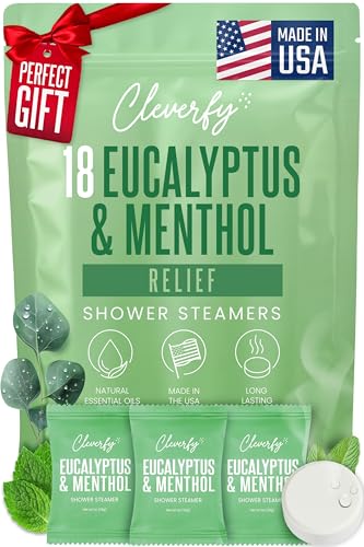 Cleverfy Eucalyptus Shower Steamers Aromatherapy - Birthday Gifts for Women, Mom, Wife, Grandma, Her, Best Friend, Daughter, Sister, Teens & Girlfriend - 18 Tablets