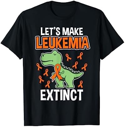 Leukemia Dinosaur Orange Ribbon Hematologist Reptile Fossil T-Shirt