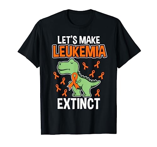 Leukemia Dinosaur Orange Ribbon Hematologist Reptile Fossil T-Shirt #TOP6