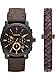 Fossil Machine uhr für Herren, Chronographenwerk mit Edelstahl- oder Lederarmband, Dunkelbraun, 42MM