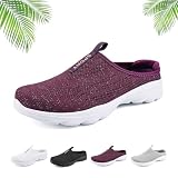 ZPLMIDE Klassieke damesslippers, modieuze instapper, ademende mesh wandelmuiltjes voor dames, lichtgewicht instappers met open rug (40 EU, paars)