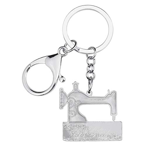 Enamel Metal Novelty Sewing Machine Key Chains For Women Girl Gift Car Purse Bag Rings Charms (Brown) #TOP4