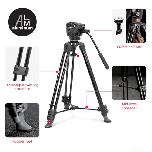 Image of Manfrotto Video kit, Head 500 Series (Head 500x +Twin Leg Tripod)