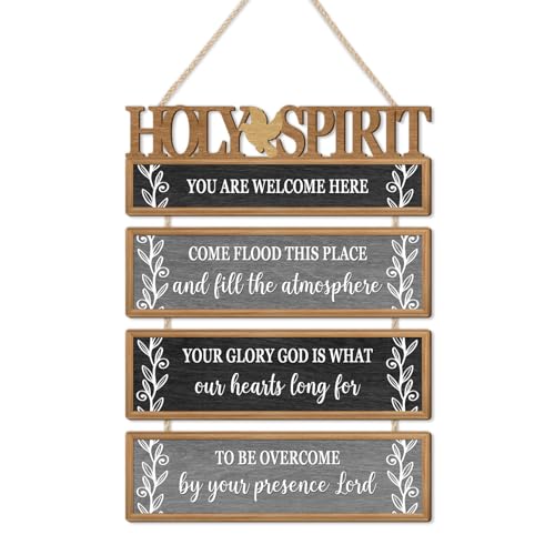 IARTTOP Holy Spirit Hanging Wall Sign Christian Inspirational Door Hanger