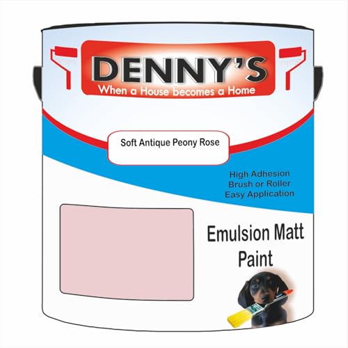 Premium Interior Wall & Ceiling Emulsion Paint – Soft Antique Peony Rose – Rich Matt Finish, Durable & Washable, Low Odour, Ideal for Living Rooms, Bedrooms & Hallways (500ML Tin)