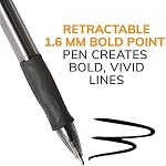 BIC Glide Bold Black Ballpoint Pens, Bold Point (1.6 mm), 36-Count Pack, Retractable Ballpoint Pens With Comfortable Full Grip
