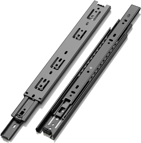 AOLISHENG Stainless Steel Drawer Runners Drawer Slides 600mm 45kg Load Capacity Heavy Duty Draw Sliders Full Extension Ball Bearing Kitchen Cabinet Replacement Draw Runners Side Mount 1 Pair