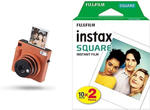 Instax SQUARE SQ1 instant film Camera, Automatic exposure and Built-in selfie lens, Glacier Blue & SQ1 Camera Case - Glacier Blue