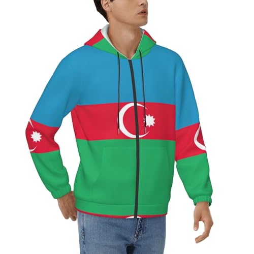 Sweat à capuche Azerbaïdjan homme EdWal zippé avec poches et cordon