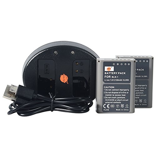DSTE Replacement for 2 x BLN-1 Battery + Dual USB Charger Compatible Olympus OM-D E-M5 Mark II Digital Camera as BLN1 DSTE Replacement for 2 x BLN-1 Battery + Dual USB Charger Compatible Olympus OM-D E-M5 Mark II Digital Camera as BLN1