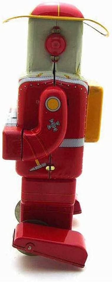 Charmgle Spring Firemen Robot Tin Toy Clockwork Wind-up Walking Robot Model Toys Adult Collection Party Favor Home Decoration