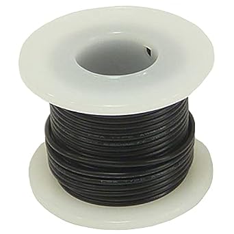 Solid Hook Up Wire - 24 Gauge, 25 Foot Spool by EX ELECTRONIX EXPRESS Black, Shade May Vary