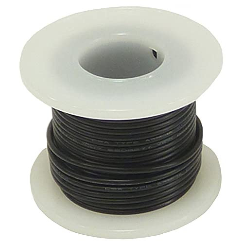 25 Feet Black 22 Gauge Stranded Hook-Up Wire, Tinned Copper, PVC Insulation (Shade May Vary) - EX ELECTRONIX EXPRESS